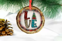 Love Christmas Ornament Sublimation I Holiday Ornament PNG