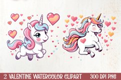 Unicorn Valentine Clipart Sublimation, Christmas Clipart Product Image 1