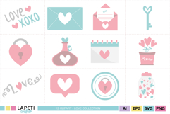 Valentine Clipart Set, Pastel Love Elements PNG Bundle Product Image 3