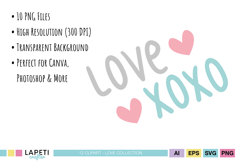 Valentine Clipart Set, Pastel Love Elements PNG Bundle Product Image 4