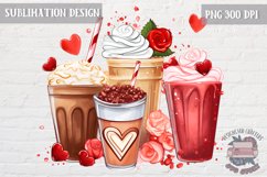 Valentine&#039;s Coffee PNG Sublimation design Latte Love Red Product Image 1