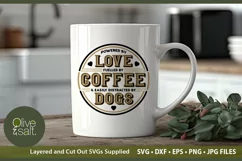 Love, Coffee and Dogs SVG, Dog mom, Coffee quote sublimation Product Image 3