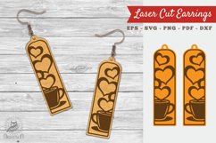 Love Coffee Laser Cut Earrings SVG Product Image 1