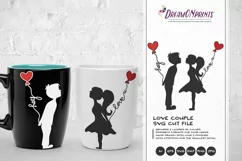 Love Couple SVG - Kissing Boy & Girl SVG Product Image 1