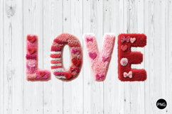 Latch Hook Valentines PNG, Love PNG, Girls Valentine PNG Product Image 1