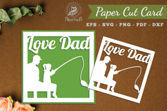 Love Dad Paper Cut Card SVG Product Image 1