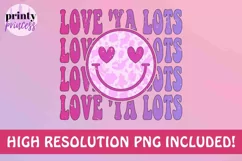 Retro Valentine png, Love Ya Lots Sublimation Design Product Image 2