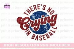 Theres No Crying in Baseball PNG, Faux Glitter Baseball png Product Image 1