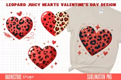 Leopard juicy hearts Sublimation PNG. Valentine's day design Product Image 1