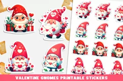 Valentine's day gnomes stickers. PNG, JPG. Product Image 1