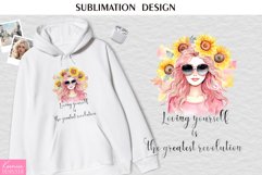 Girl with Sunflowers|Watercolor Motivational Quotes Product Image 1