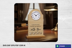Love Desk Clock Svg, Sweet Couple Clock Laser Cut Design Product Image 4