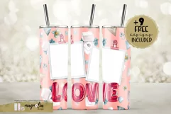 love Valentines day photo frame tumbler wrap design Product Image 1
