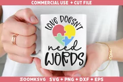 Love doesn't need words SVG | Autism SVG | Autism PNG Product Image 2