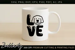 Love SVG Dog SVG Cut File Dog Mom T-shirt Mug Pillow Design Product Image 2
