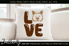 Love SVG Dog SVG Cut File Dog Mom T-shirt Mug Pillow Design Product Image 4