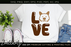 Love SVG Dog SVG Cut File Dog Mom T-shirt Mug Pillow Design Product Image 5