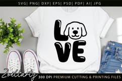 Love SVG Dog SVG Cut File Dog Mom T-shirt Mug Pillow Design Product Image 5
