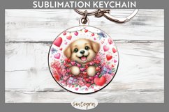 Love Dog v1 Round Keychain Sublimation Product Image 1