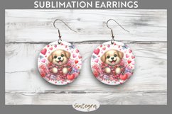 Love Dog v1 Round Earrings Sublimation Product Image 1