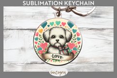 Love Dog v10 Round Keychain Sublimation Product Image 1