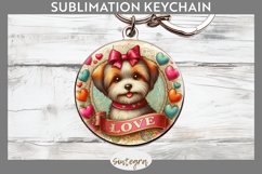 Love Dog v11 Round Keychain Sublimation Product Image 1