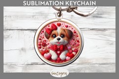 Love Dog v14 Round Keychain Sublimation Product Image 1