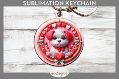 Love Dog v15 Round Keychain Sublimation Product Image 1