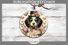 Love Dog v16 Round Keychain Sublimation Product Image 1