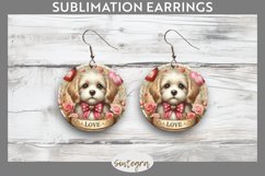 Love Dog v17 Round Earrings Sublimation Product Image 1