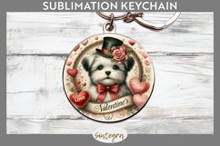 Love Dog v18 Round Keychain Sublimation Product Image 1