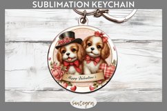 Love Dog v19 Round Keychain Sublimation Product Image 1