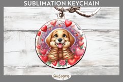 Love Dog v2 Round Keychain Sublimation Product Image 1