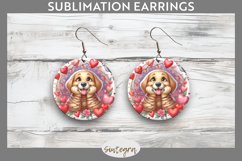 Love Dog v2 Round Earrings Sublimation Product Image 1