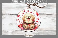 Love Dog v3 Round Keychain Sublimation Product Image 1