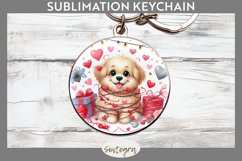 Love Dog v4 Round Keychain Sublimation Product Image 1