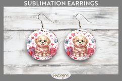 Love Dog v4 Round Earrings Sublimation Product Image 1