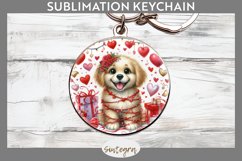 Love Dog v5 Round Keychain Sublimation Product Image 1
