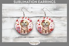 Love Dog v5 Round Earrings Sublimation Product Image 1
