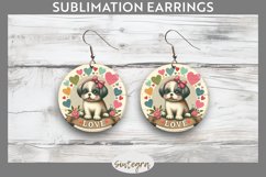 Love Dog v6 Round Earrings Sublimation Product Image 1