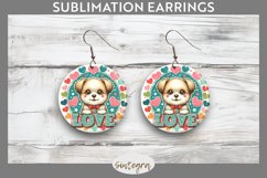 Love Dog v8 Round Earrings Sublimation Product Image 1