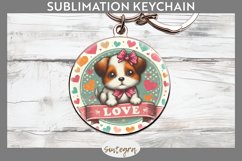 Love Dog v9 Round Keychain Sublimation Product Image 1