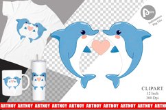 Clipart Love Dolphin Product Image 1