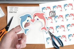 Sticker Love Dolphin Product Image 1