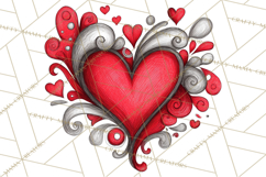 Whimsical Valentine Doodle Clipart Cute Love Sketches PNG Product Image 2