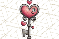 Whimsical Valentine Doodle Clipart Cute Love Sketches PNG Product Image 3