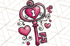 Whimsical Valentine Doodle Clipart Cute Love Sketches PNG Product Image 5