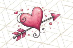 Whimsical Valentine Doodle Clipart Cute Love Sketches PNG Product Image 4