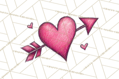 Whimsical Valentine Doodle Clipart Cute Love Sketches PNG Product Image 5