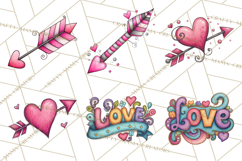 Whimsical Valentine Doodle Clipart Cute Love Sketches PNG Product Image 6